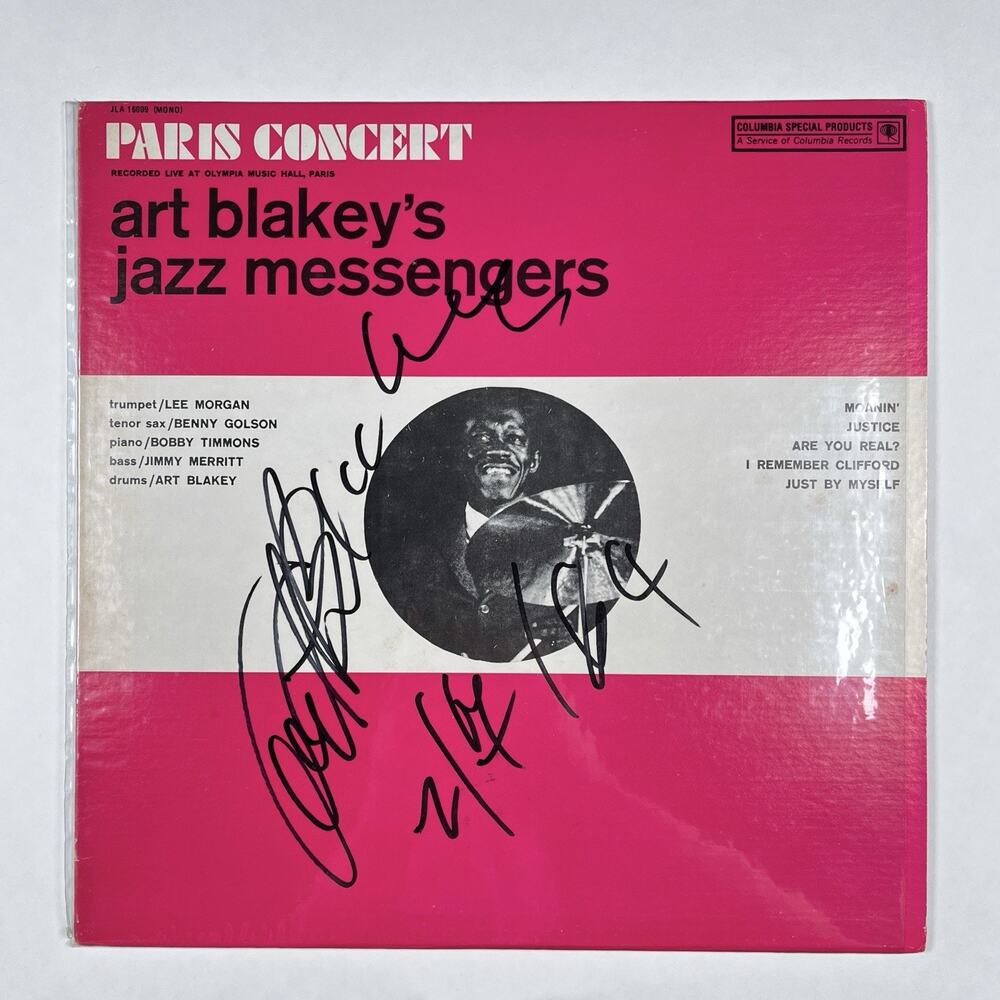 Art Blakey Signed Autographed Vintage Jazz LP Vinyl Record Paris Concert Rare